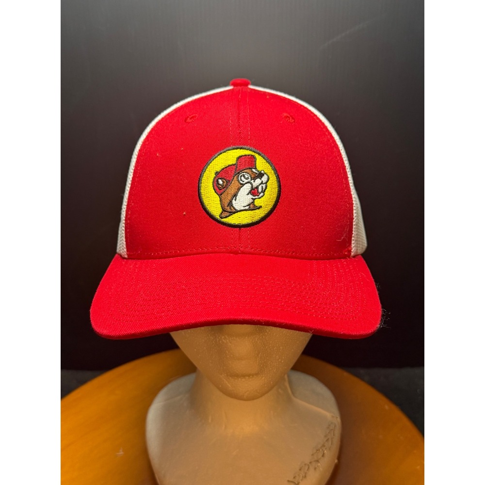 Buc-ees Trucker Hat Red White Beaver Logo Mesh Snapback Baseball Cap Texas Hat